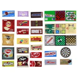 MOC Printed Game Board Food Candy Building Blocks Kits Chessboard Chocolate Compatible Figures Particle Kid Toys Birthday Gifts