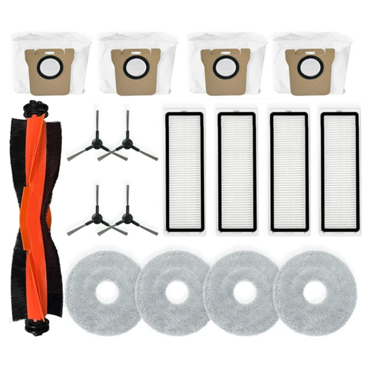 ABKR для робота-пылесоса Xiaomi X20 PRO/D102GL, детали пылесоса, основной ролик, боковая щетка, фильтр Hepa, швабра, тканевые мешки для пыли