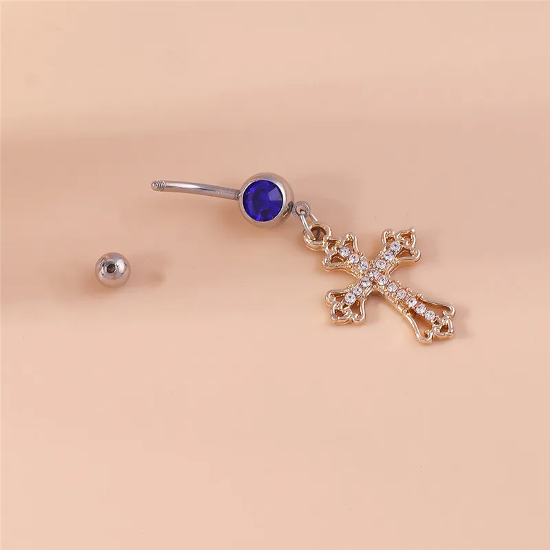 Aihua Gothic Cross Body Piercing Bauchnabel Ring für Frau sexy Körpers chmuck chirurgischen Stahl Nabel Ring – Detail 2
