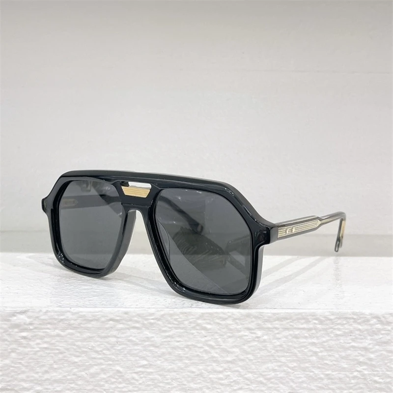

Sunglasses for men New Trend Double Bridge Rectangle Thick Acetate Vacation Shades CASIUS Travel Men sun glasses