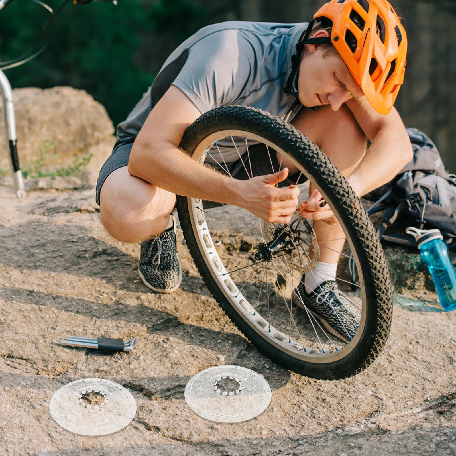 2Pcs Mountain Bike Flywheel Guard Strong Plastic Rear Wheel Flywheels Cover Easy Install Chainwheel Protective Guard for Bike