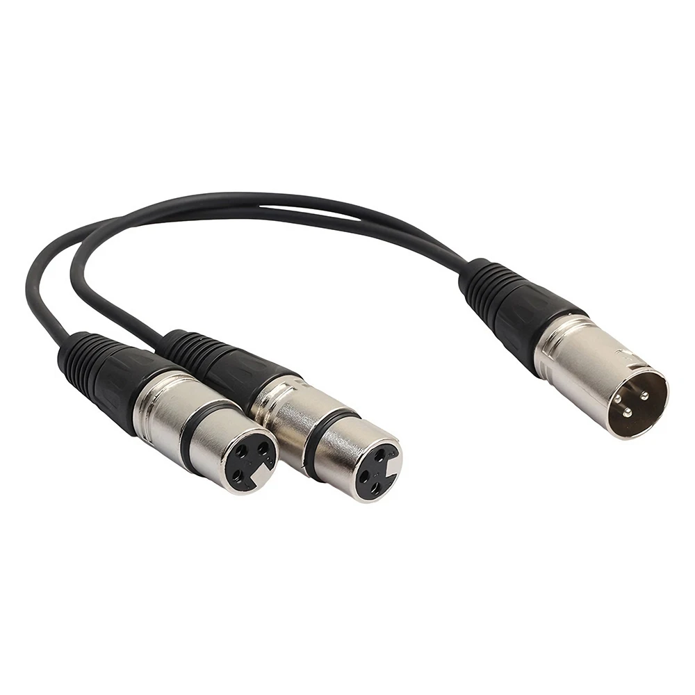 50CM 3-Pin XLR Splitter 1 Male Plug To Dual 2 Female Jack Y Splitter Audio Cable Adapter For Microphone Accessory High quality