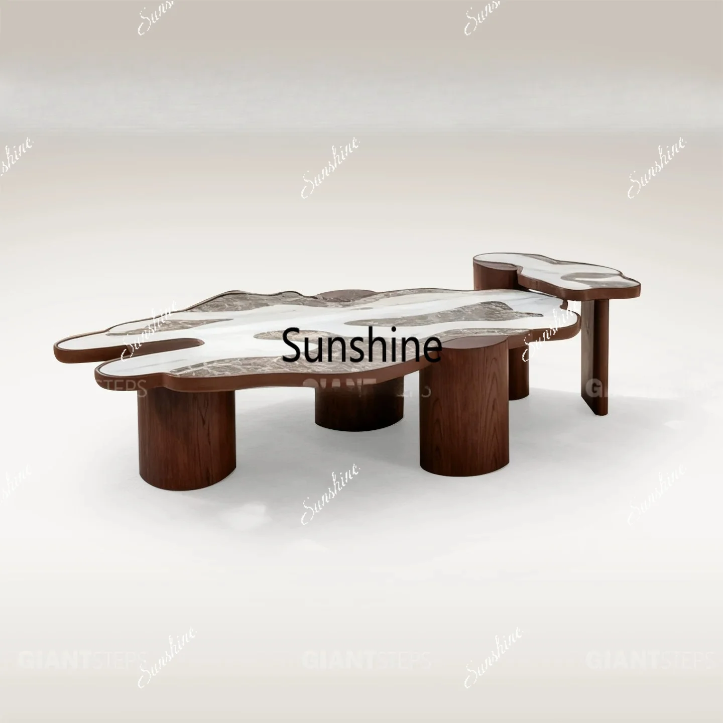 Wabi Sansan natural marble simple special-shaped coffee table