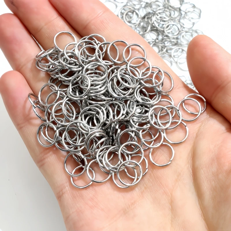 100/200 Stück 3-10mm Edelstahl-Spaltringe, offene Einzelschlaufen, Verbindungsringe für DIY-Bastelarbeiten und Schmuckherstellung – Detail 6