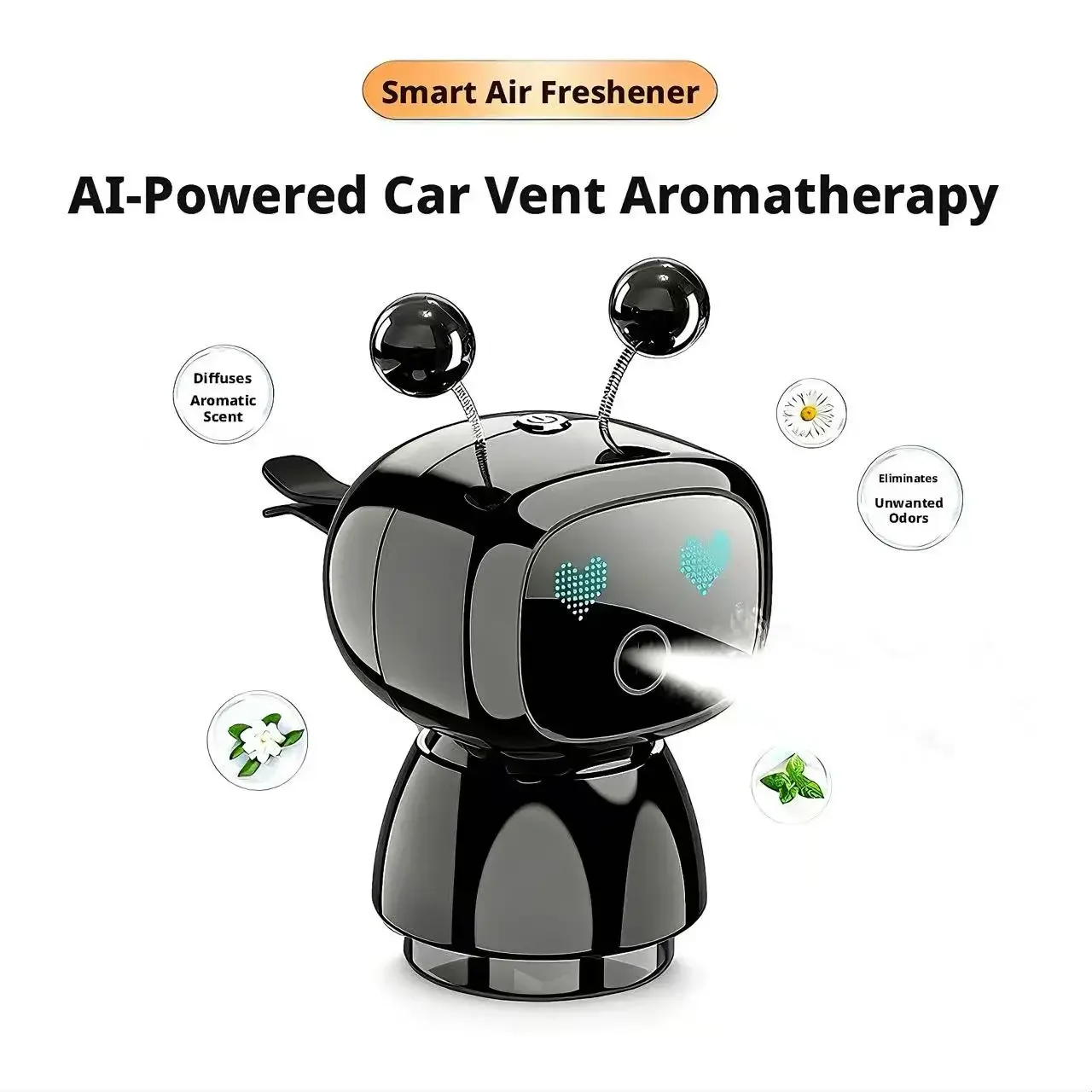 Clip Aromatizante Inteligente para Ventilación de Coche con Encendido/Apagado Automático, Nuevo Estilo Primavera-Verano, Fragancia Duradera, Eliminador de Olores