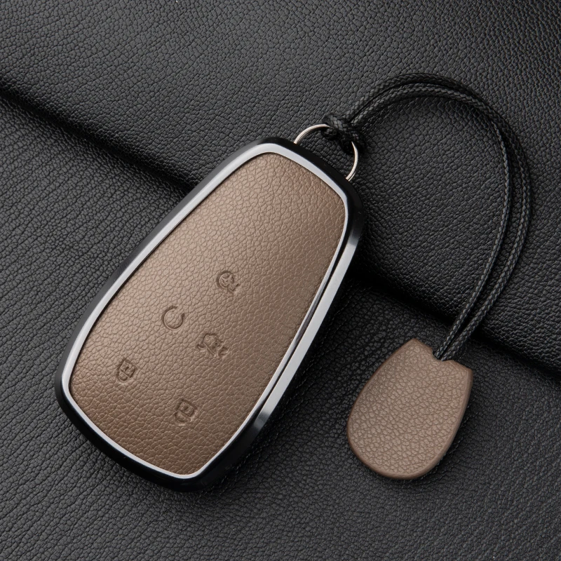 

Suitable For 2024 Changan Qiyuan A05 Key Sleeve A07 High-Grade Q05 Car A06 Real Sheepskin Car Key Chain Shell 5 Button Model