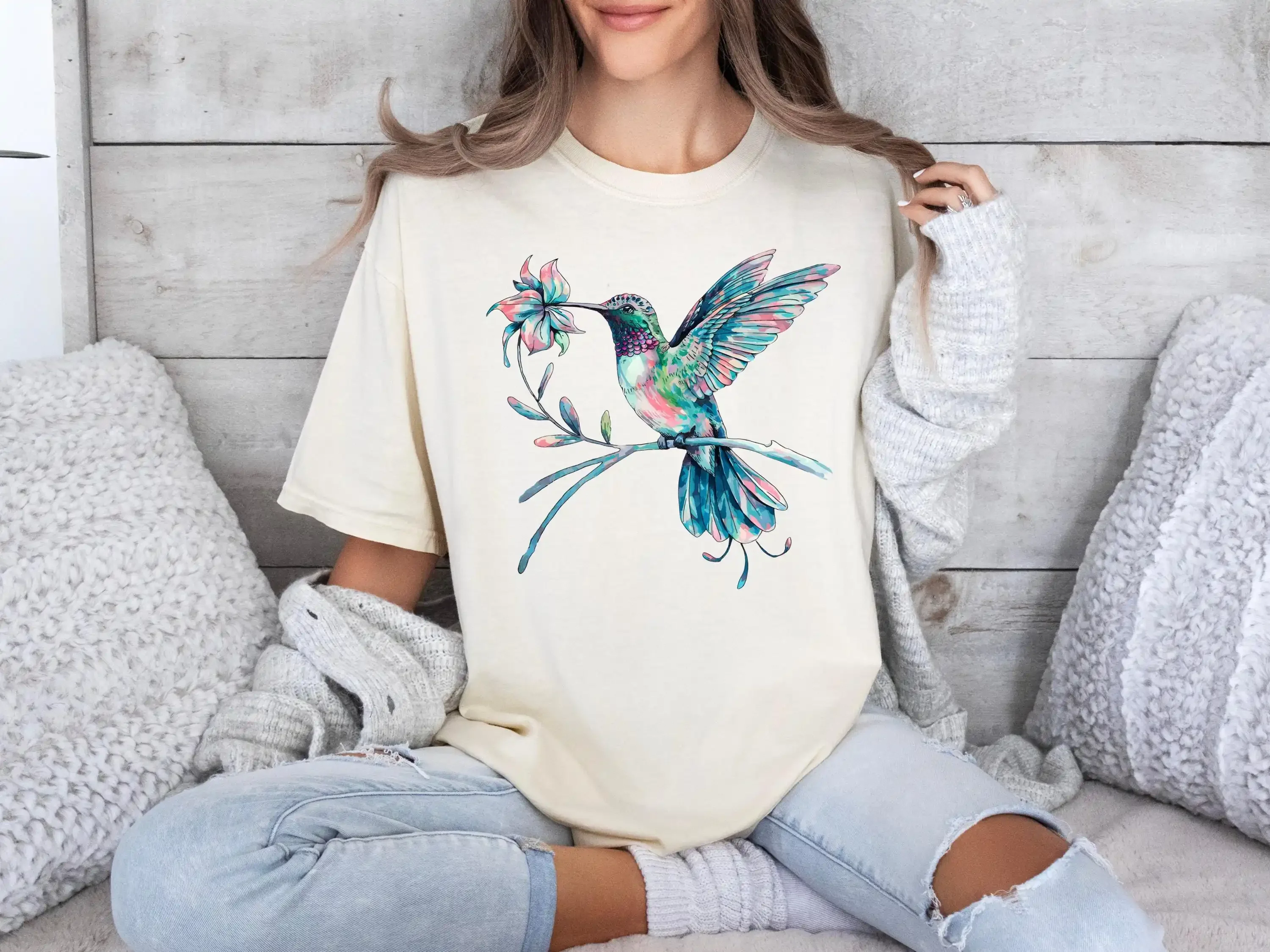 Bird Lover T Shirt Nest Watercolor Branches Home Cute Cage For Nature Peace