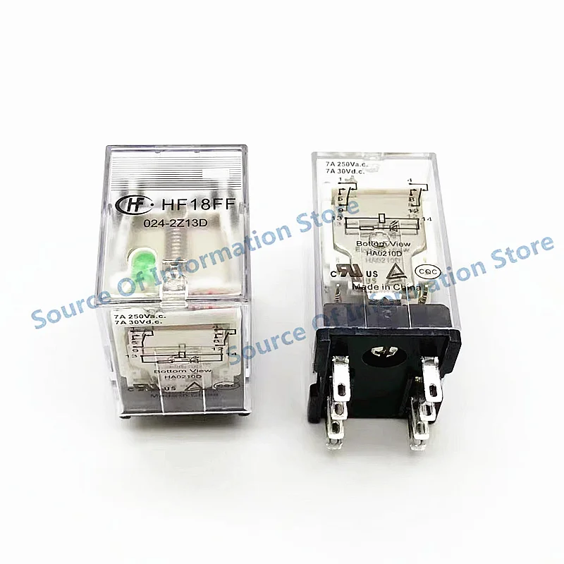 5Pcs, HF18FF-024-2Z13D, 8Pin 7A250VAC, Hongfa Small Medium Power Relay, 100% New