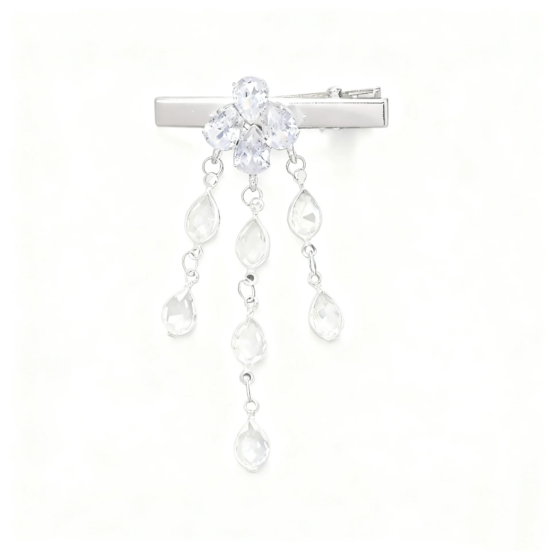 Forcina per capelli con frange a goccia d'acqua tempestata di diamanti Accessori per forcine di lusso personalizzati con strass da donna