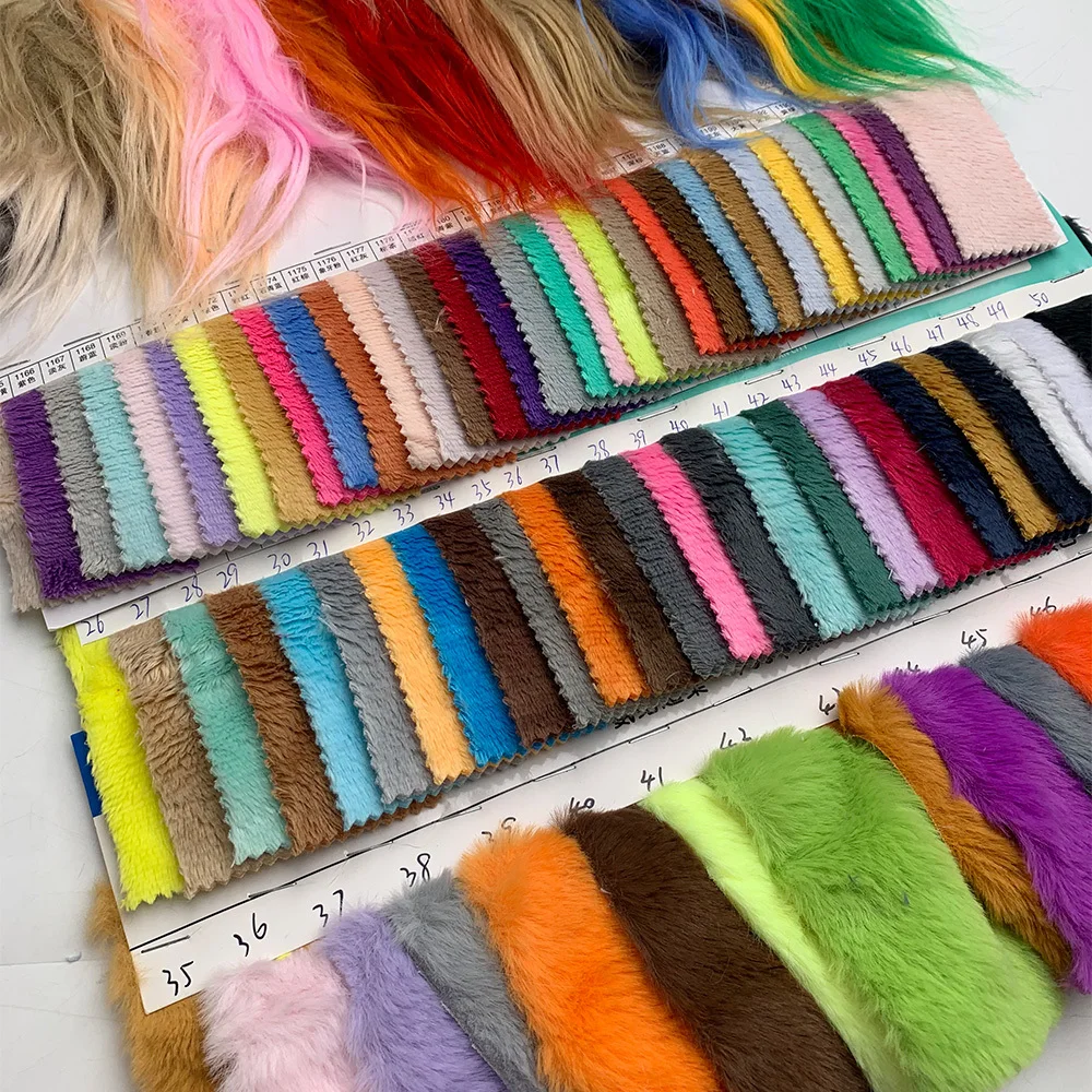 Hot Selling 1mm8cm10mm Non Elastic High-density Plush Fabric Sample Color Card With Multiple Colors Available For Free Shipping