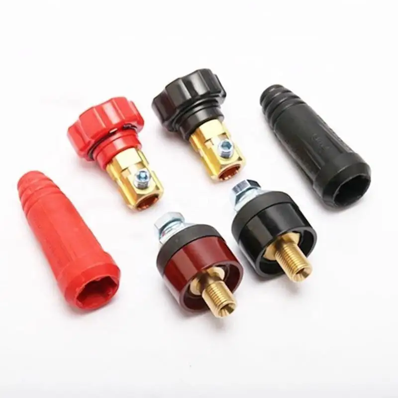 European Style Welder Quick Connectors Insulated Rubber Shell Brass Fittings For Industrial Welding Repair