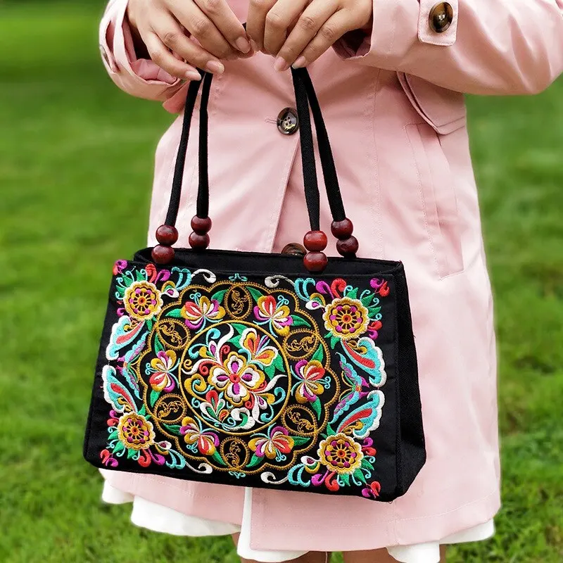 Yunnan Embroidery Bag Women 2023 New Middle Ethnic Style Canvas Bag Women Handbag