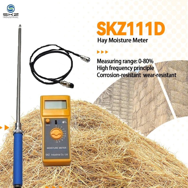 

SKZ111D Portable Hay Paper Rice Straw Corrosion-resistant LCD Display Firewood Moisture Meter for Agriculture Industry