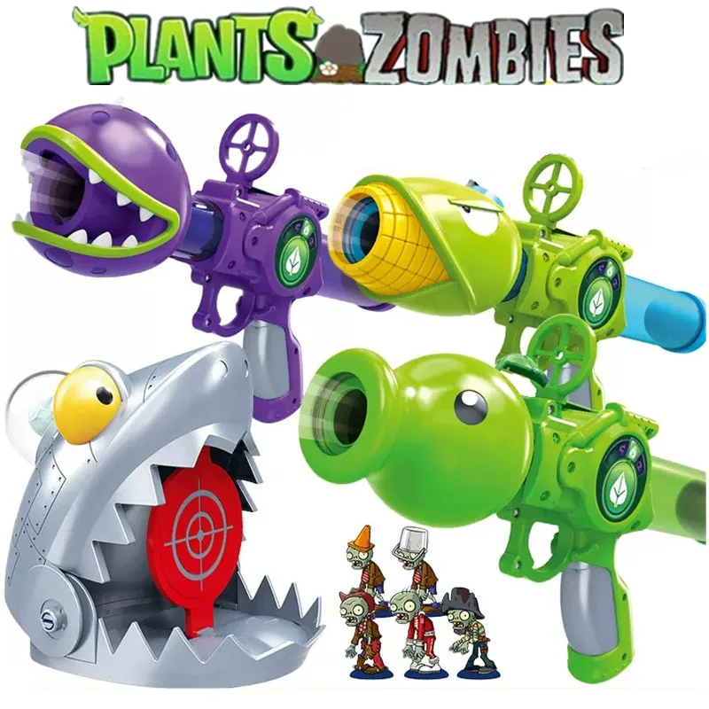 Plants vs. Zombies Soft Bullet Bomb Launcher Cob Cannon Peashooter Chomper Cannonball Sucker Shot Cute Model Children's Toy Gift