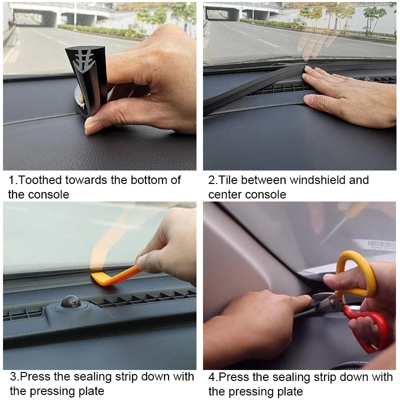 Car Dashboard Sealing Strips Styling Stickers T-shaped 1.6M Double-layered Caulking Seal Rubber Slot Seam Isolation Trim Protect