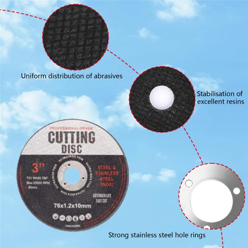 [NEWA76K!】 76Mm For Cutting Discs 18Pcs Set For Metal Angle Grinder Grinding Discs Included