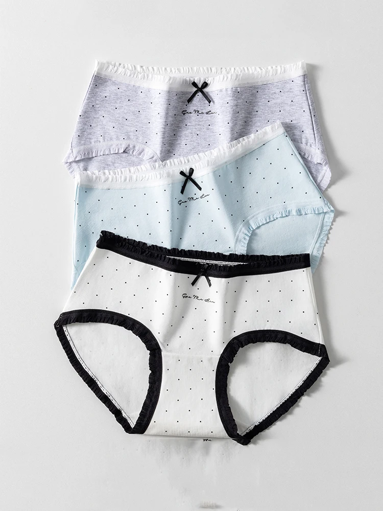 3Pcs/Set Women Panties Breathable Underwear Comfort Cotton Underpants Sexy Low Waist Panty Girls Briefs Fashion Female Lingerie