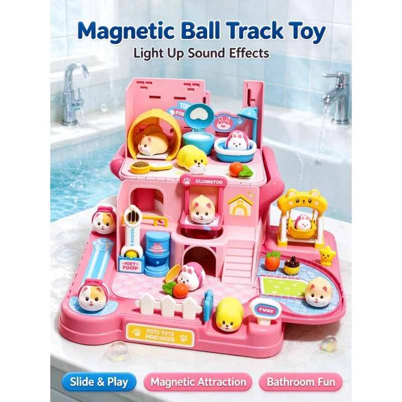 Magnetic Pet House Pretend Game Toy Electric Crawling Animal Figures Sound Induction Children Gift