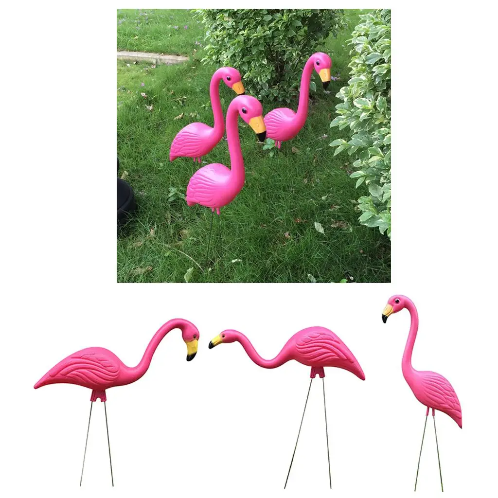 Outdoor Garden Flamingo Decoration Realistic Plastic Lawn Figurine Grassland Ornament for Home Patio Pool