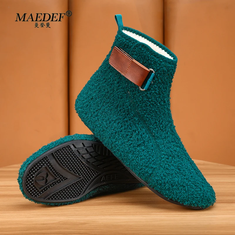 

MAEDEF Cotton Shoes Male Boots Men Winter Warm Indoor Home Shoe Comfortable Plush Man Casual Shoes Soft Anti-slip Walking Shoes