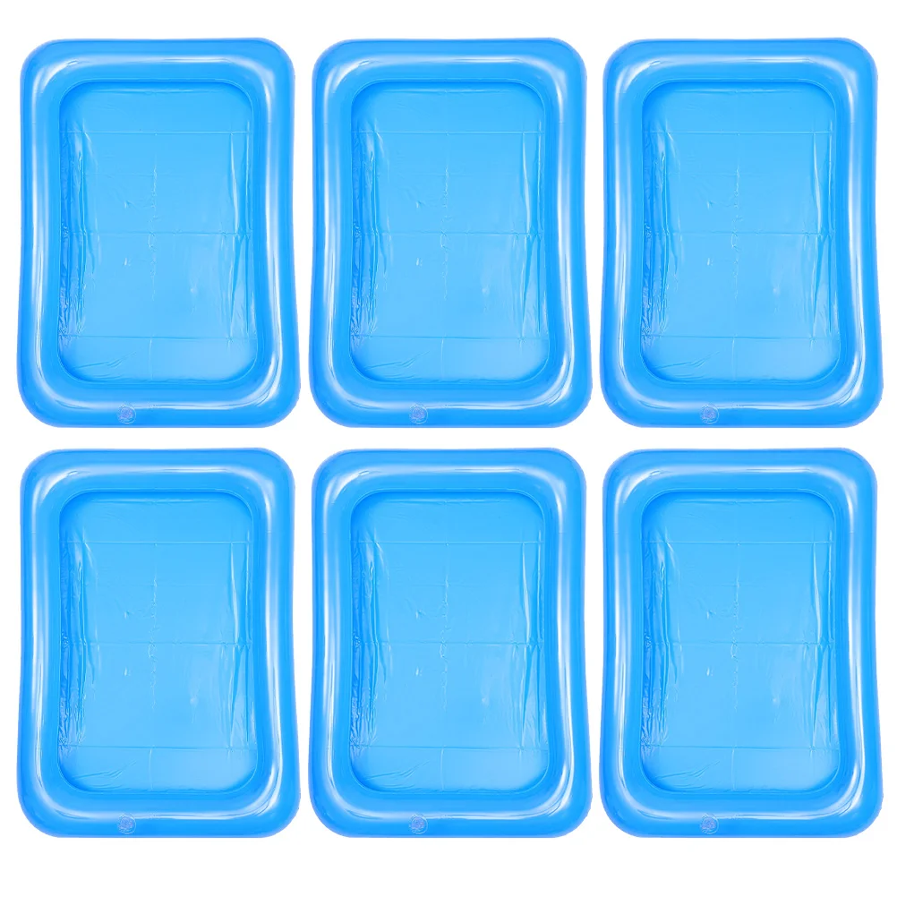 

6 Pcs Inflatable Ice Bar Cooler for Parties Graduation Small Cooling Trays Food outside Pool Serving Cube PVC Plate Fruit Child