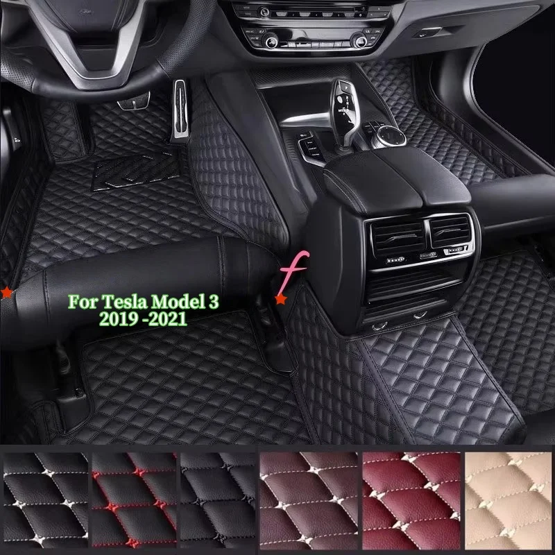 

Car Floor Mats For Tesla Model 3 2019 2020 2021 Custom Auto Foot Pads Automobile Carpet Cover Interior Automotive Trim