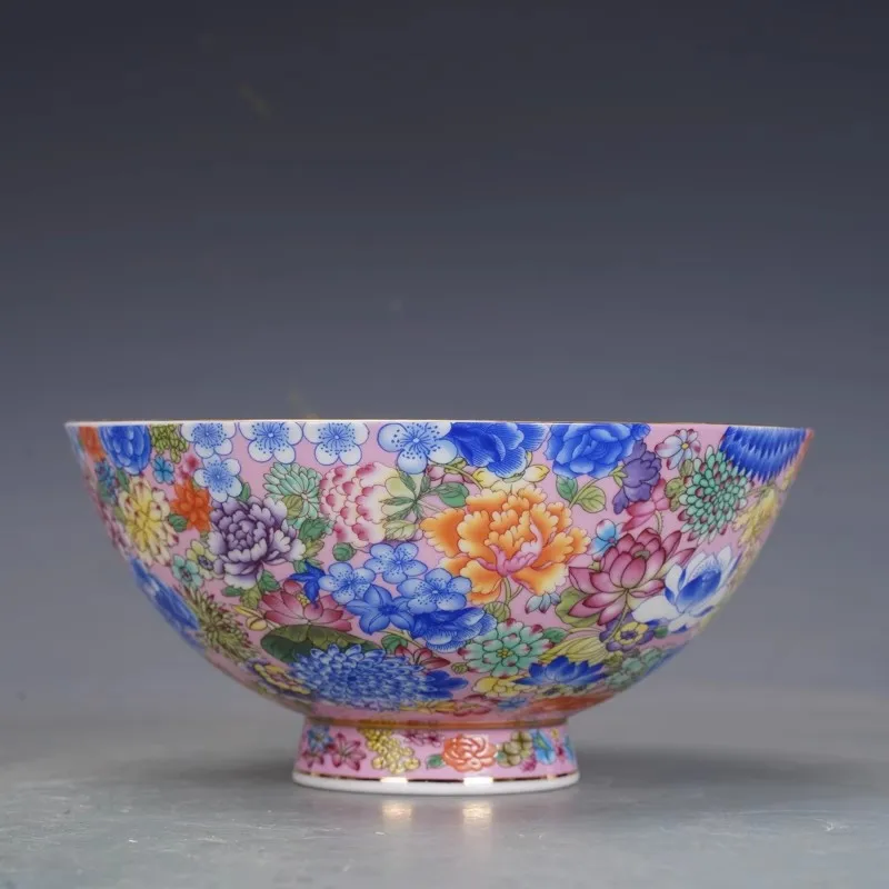 

Antique Jingdezhen pastel color orcelain bowl,Pastel flower bowl,Hand-painted crafts,Collection&Adornment,Free shipping