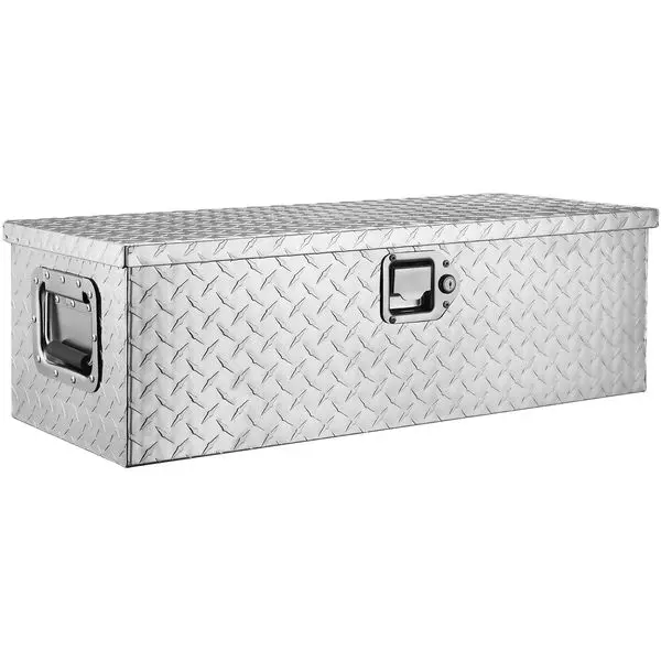 

VEVOR Heavy Duty Aluminum Truck Bed Tool Box, Diamond Plate Tool Box with Side Handle and Lock Keys, Storage Tool Box Chest Box