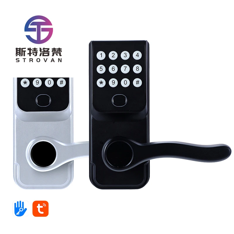 

STLF SOURCE PRICE Wooden Door Exterior Interior Smart Electronic Door Lock Fingerprint Password Keyless Tuya TT APP Door Lock