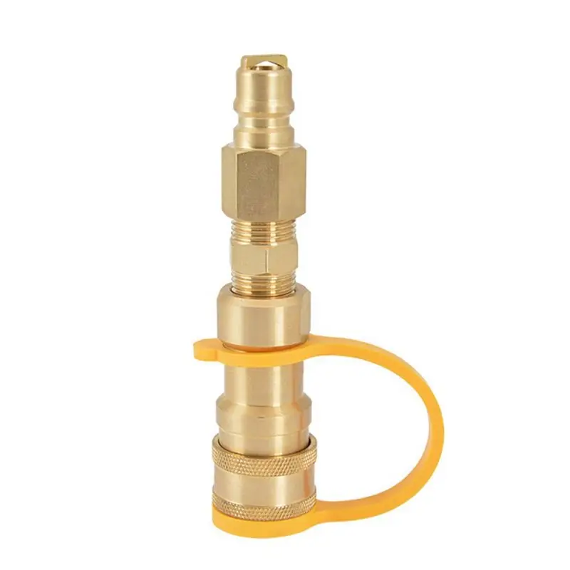 A76I-Brass Propane Adapter Fittings Propane Quick Connect Fittings For LP Gas Propane Hose Quick Disconnect