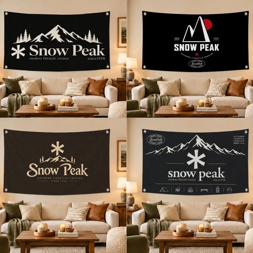 Brand Snow Peak Flags Modern Fabric Banner Pennants Bedroom Garden Party Birthday Wall Ornament Decor