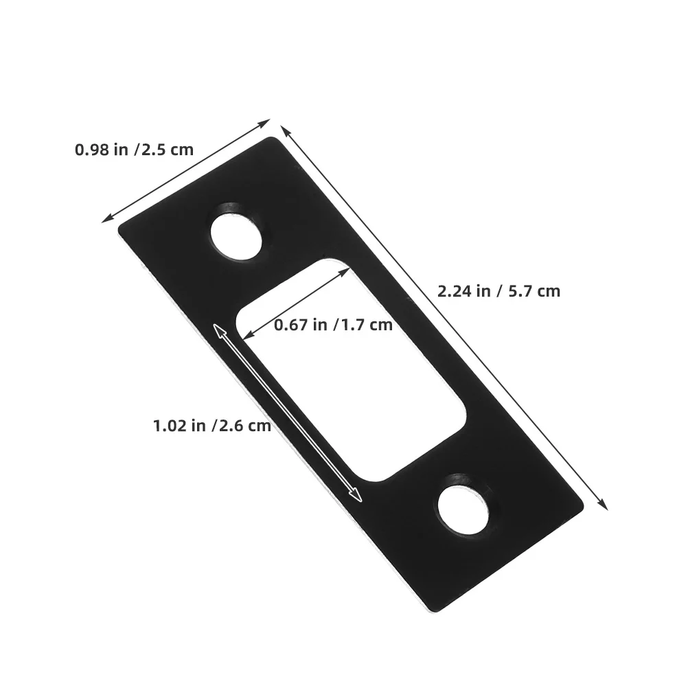 2 Stück runde Türöffnerplatte für Einsteckschlösser, schlankes schwarzes Finish, verbesserte Sicherheitsriegelführung, Hardware, runde Türschlossplatte