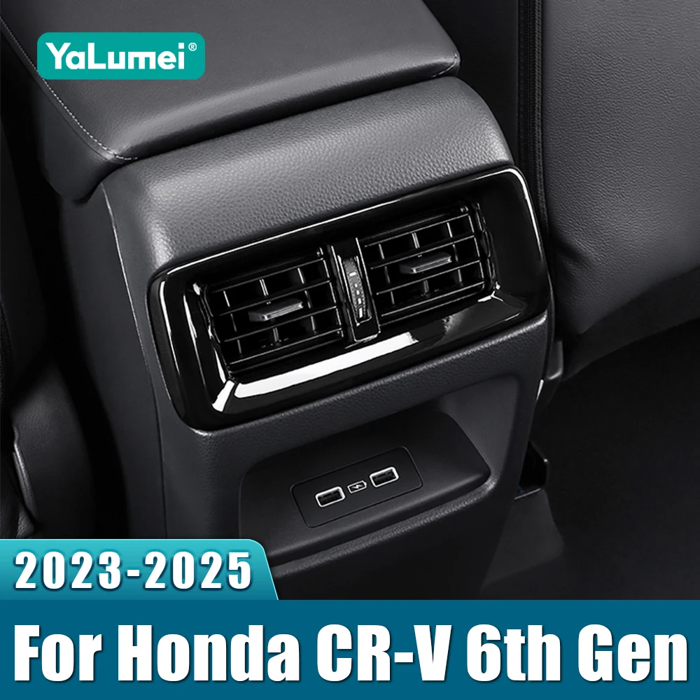 Für Honda CR-V 6th 2023 2024 2025 CRV Hybrid ABS Carbon Auto Hinten Armlehne Air Outlet Trim Panel Pad Abdeckung rahmen Fall Aufkleber
