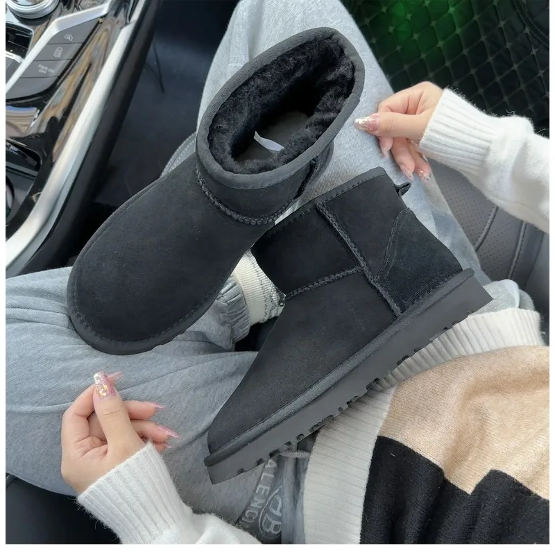 

2026 New Winter Snow Boots Ladies Platform High Heel Shoes Women Ankle Boots Luxury Designer Classic Ultra Mini Fur Boot
