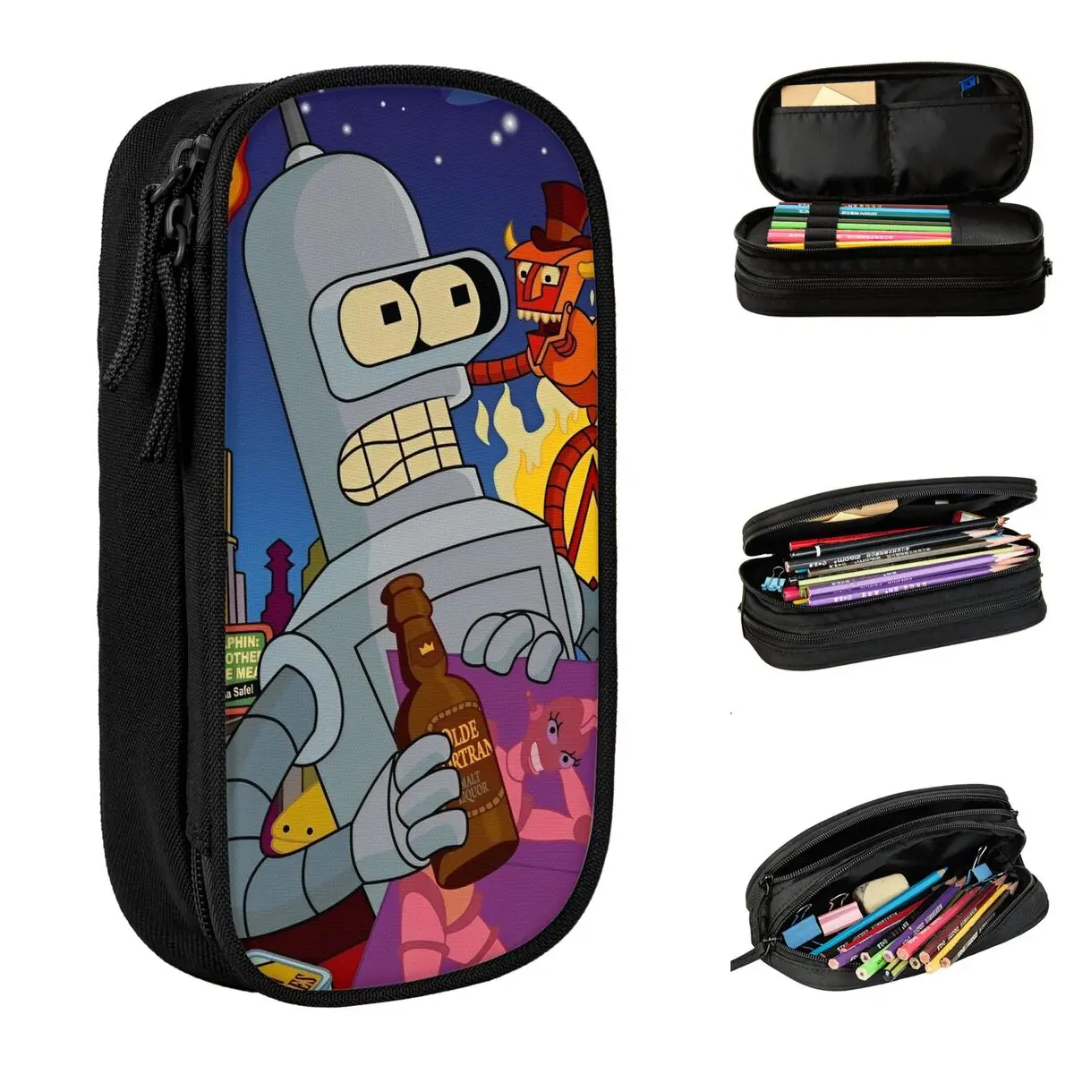 

Futuramaed Bendered Merch Pencil Case Large Capacity Kids Pencil Case Stationery Perfect Gifts