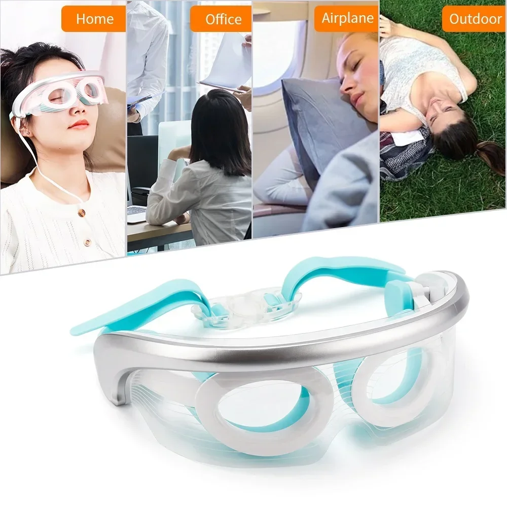 Eye Massager LED Photon Therapy Anti Aging Eye Skin Tighten Hot Compress Vibration Massage Beauty Device Relaxing Blindfold