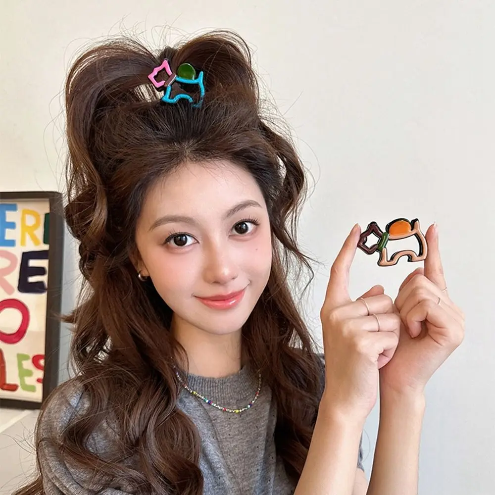 Creative Hollow Out Animal Hair Claw Colorful Cartoon Dog Hair Clip Animal Shark Clip Grab Clip Daily