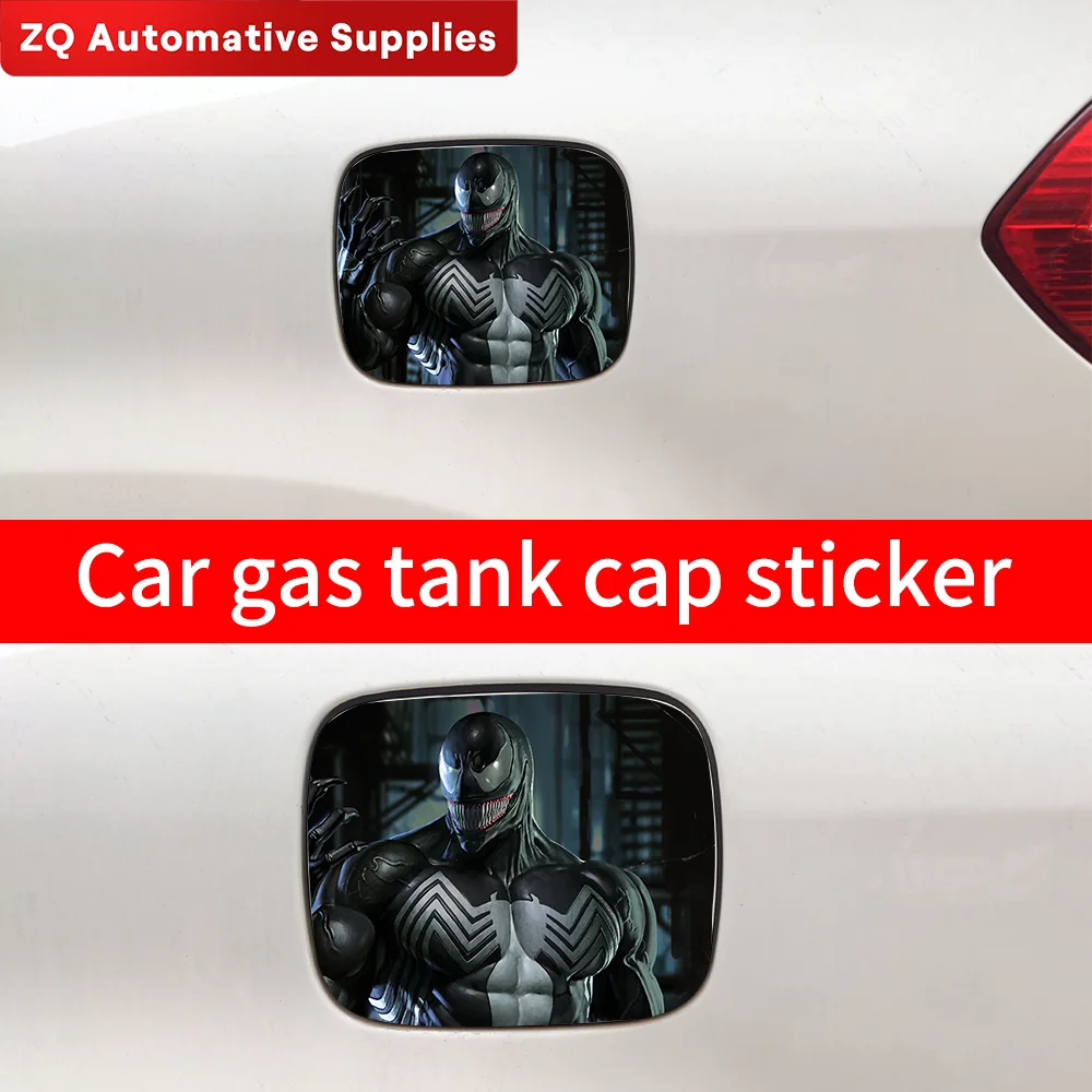 Venom Car Pull Fuel Tank Stickers Funny Auto Waterproof Sunscreen Stickers Pull Fuel Consumption Decals Car Exterior Accessorie