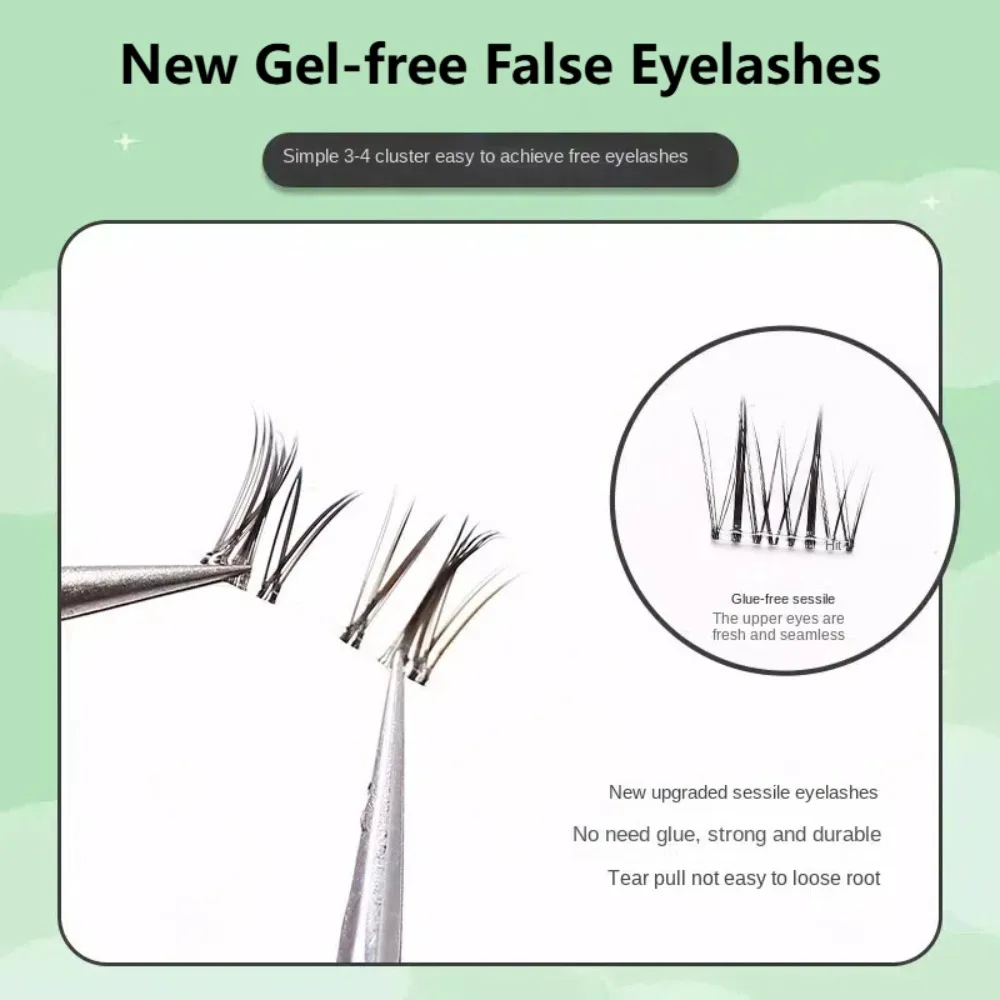 Dulce DIY autoadhesivo grupos de pestañas reutilizables pegamento fino libre extensión de pestañas postizas adhesivo Individual pestañas postizas señora