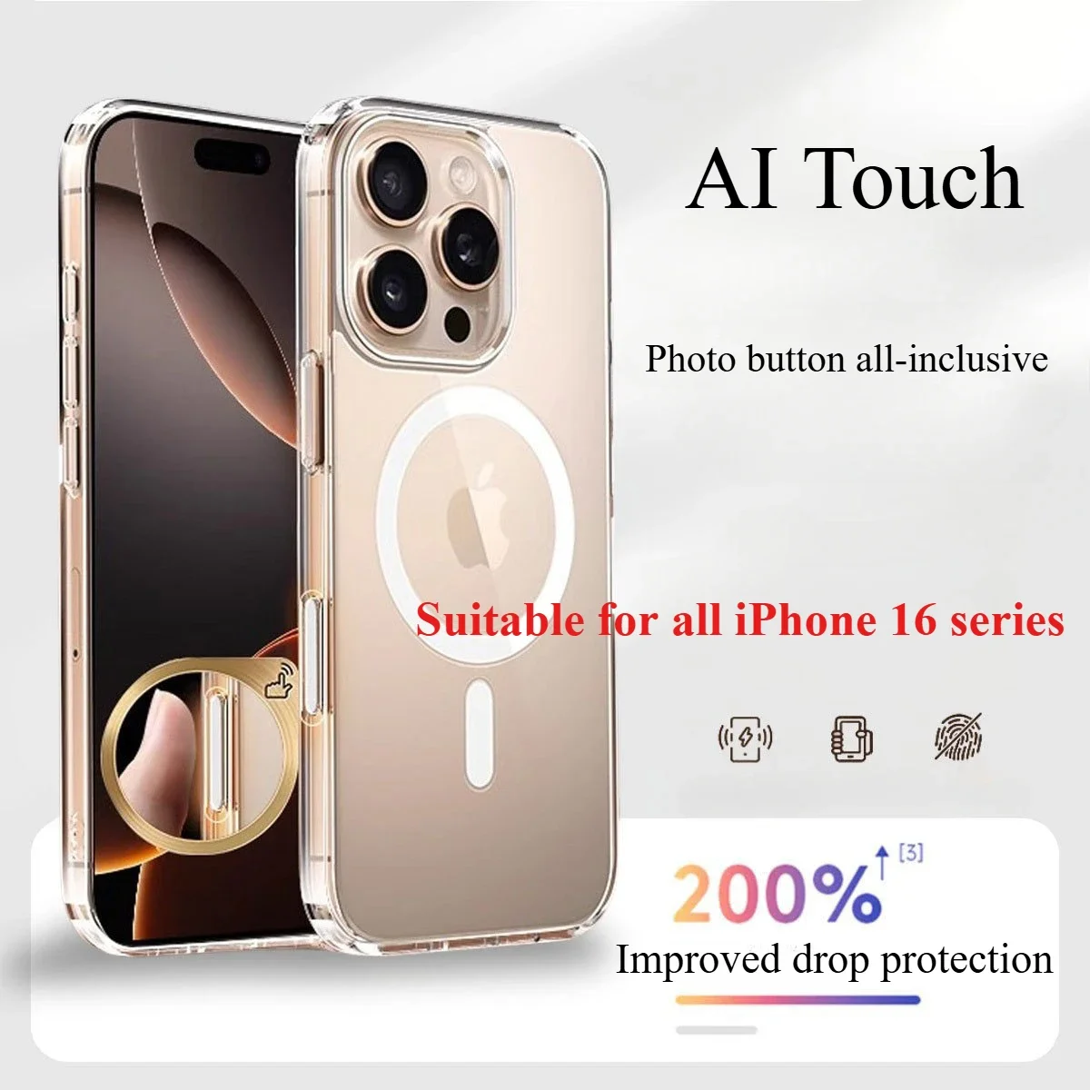 

New for Apple 16 Camera Button Phone Case IPhone 16 Iphone16Plus Photo Touch Side Key Magnetic Attraction