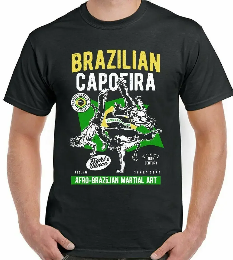 

Vintage Brazilian Capoeira Brazil Martial Arts Dance T-Shirt 100% Cotton O-Neck Short Sleeve Casual Mens T-shirt Size S-3XL