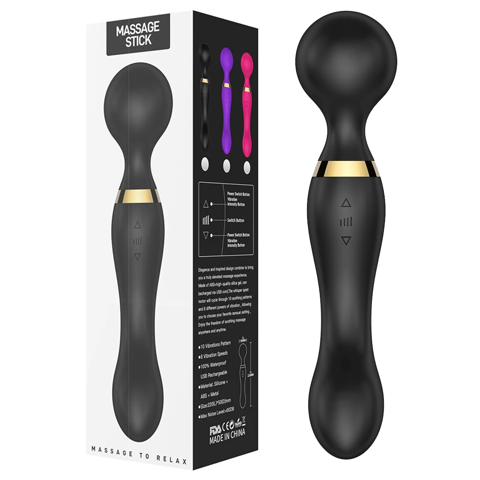 Vibrator Wand,Adult Sex Toy Wand, G Spot Dildo, Clit Vibrator, Sex Vibrators,Clitoris Stimulation,with 8 Speeds & 20 Patterns, F image 6