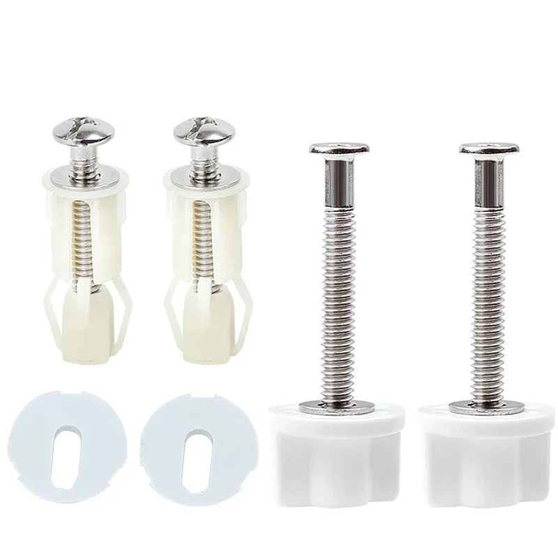 

2Sets Toilet Top Fix Screws Nut Toilet Cover Fixing WC Blind Hole Fitting Kits Stainless Nylon Toilet Lid Hinges Accessories