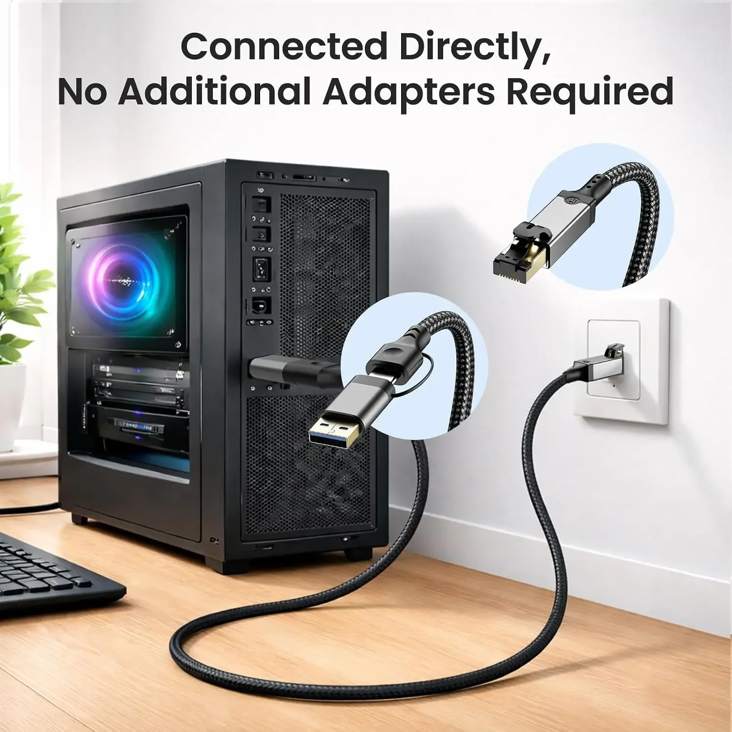 1000Mbps USB Ethernet Adapter USB3.0 Network Card to USB RJ45 Lan for PC MacBook Win 10/11 Xiaomi Ethernet Cable