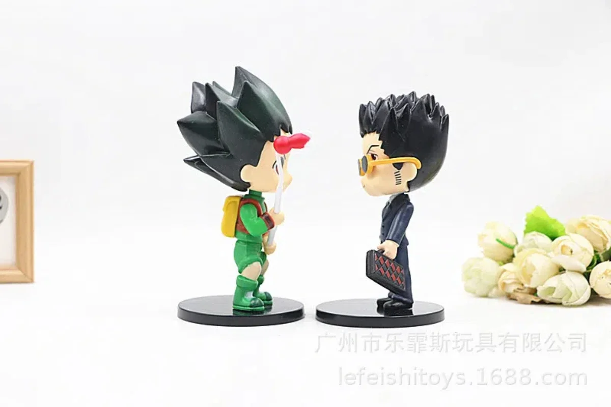 6 pçs/set Anime HUNTERxHUNTER Killua GON Q Versão postura de pé Figura de ação PVC Modelo Torcido Ovo Brinquedos Boneca Decoração de mesa Presente