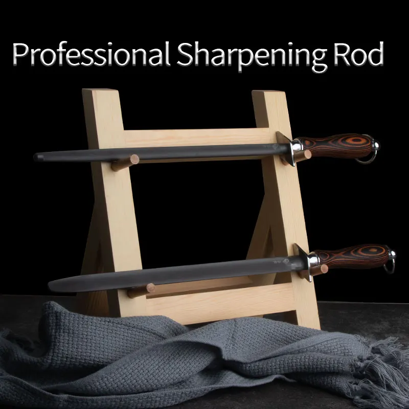 Professional Diamond Knife Sharpening Rod Honing Steel - Chef Sharpener Stick for Kitchen Blade, Stainless Steel Sharpening Tool view 4