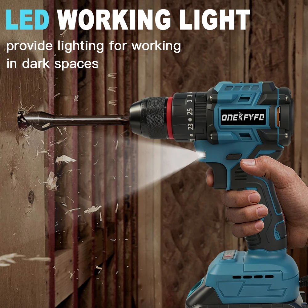 Cordless LED Flashlight Portable Work Light 180 Degree Rotating Home Handheld Spotlight Compatible Makita 18v Battery