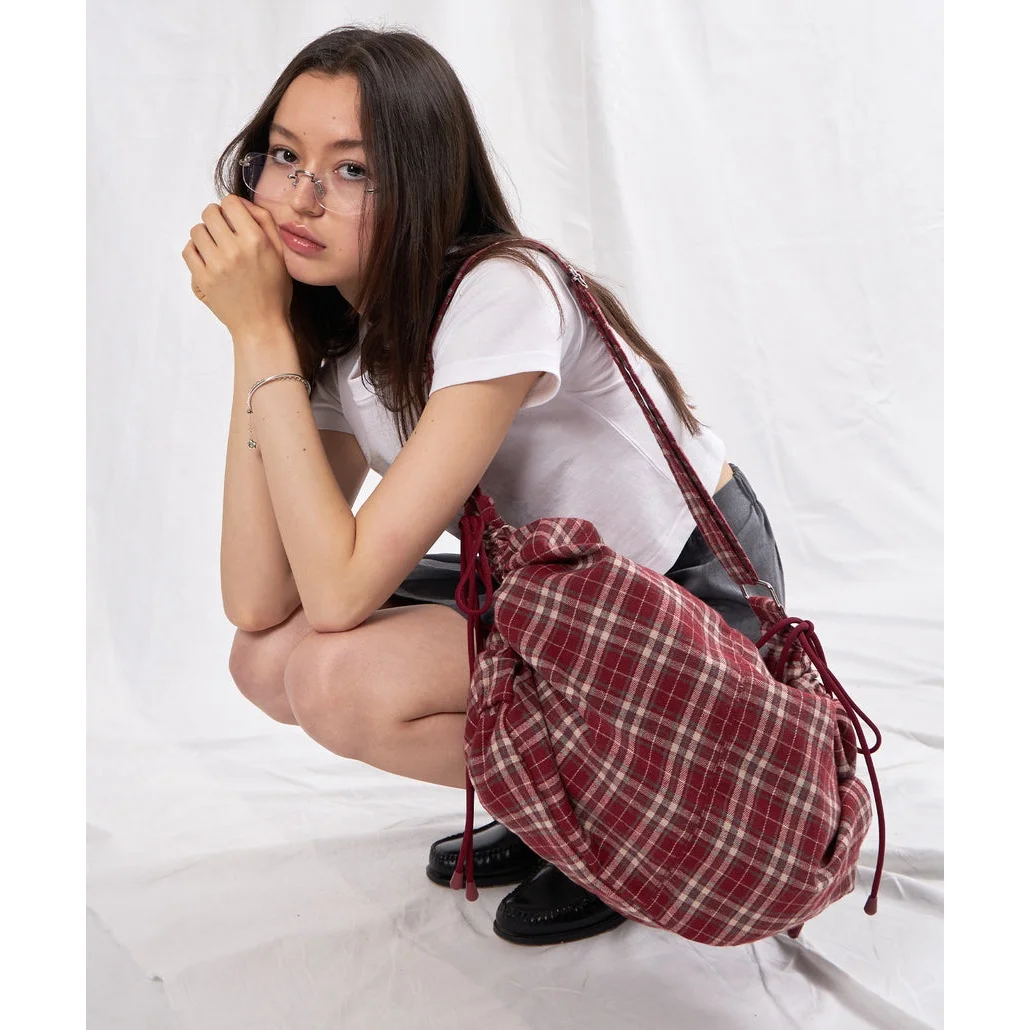 

ex Large Capaci Crossbody Bag Adjustable Side Pull Cord Free Form Single oulder Slanting Bag Casual Simple Sle