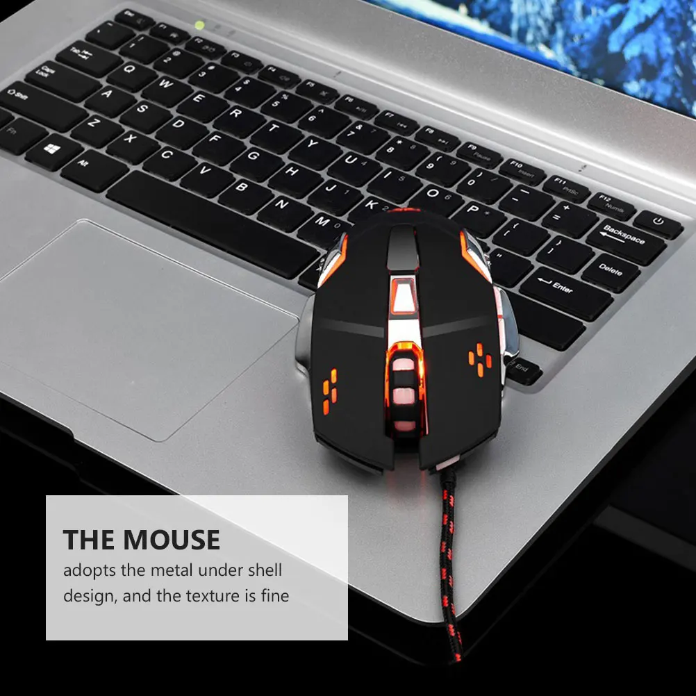 

Heavy Metal Luminescent Mouse Computer Comfortable Shine Black Excellent Gaming