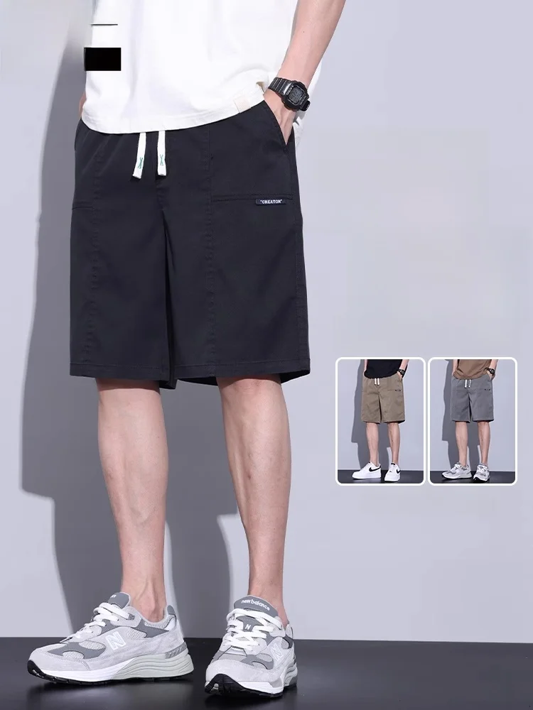 

Ice Silk Casual orts Men's Workwear Summer New Loose Straight Leg Five-Quarter Sports Mid-Calf Trousers Breathable Comfortable